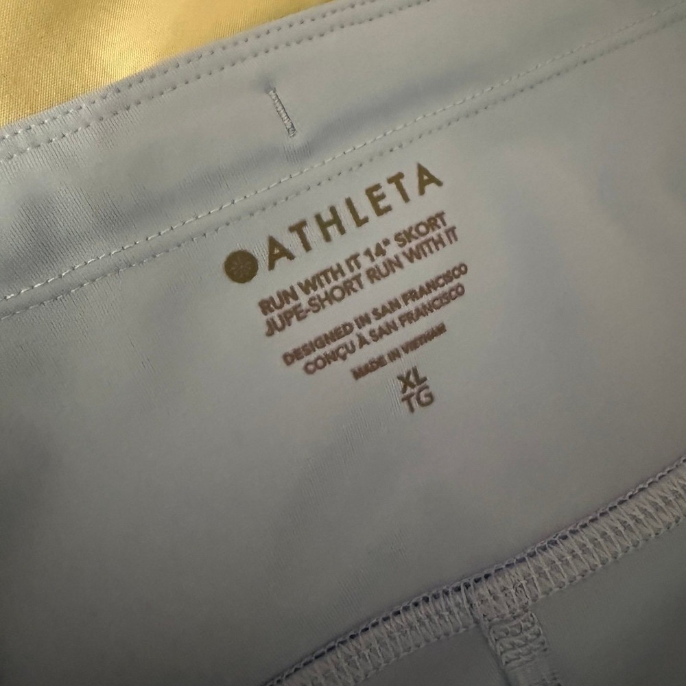 Athleta Run With It Skort 14" Womens XL Blue High Rise Sports Pickleball Tennis - Picture 5 of 7